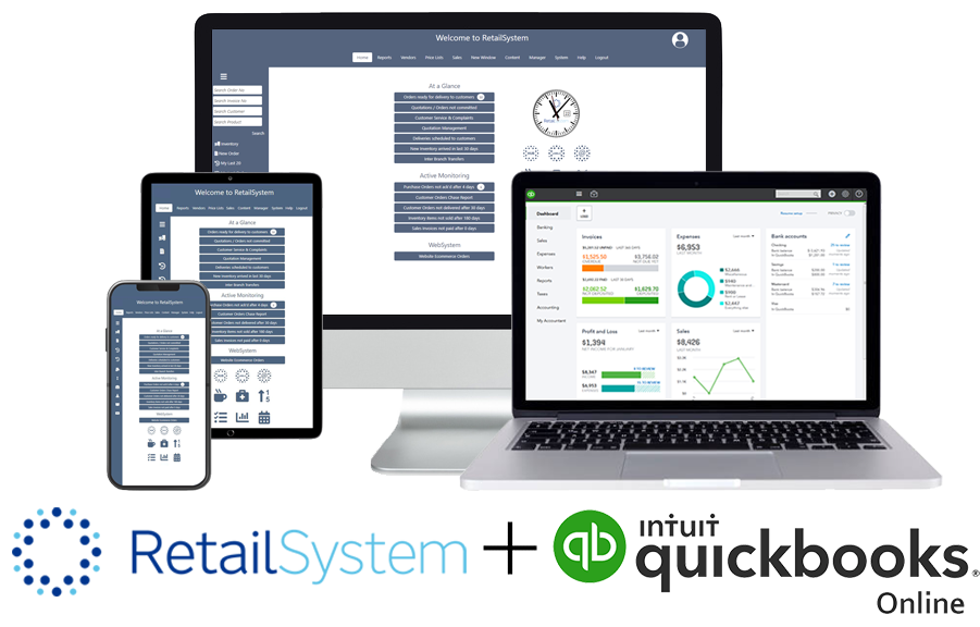 RetailSystem + Quickbooks Online