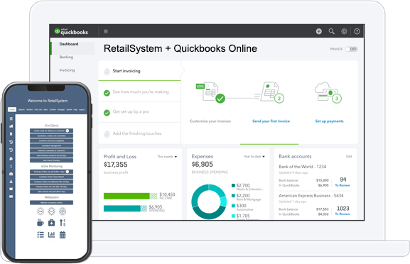 RetailSystem + Quickbooks Online